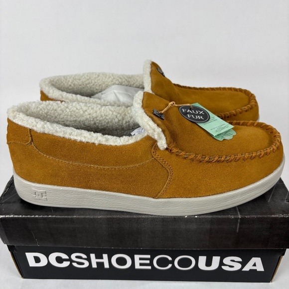 DC Men's Villain 2 SE Slip-on Shoes in a Mid Brown with Faux Fur. Size 10.5 - Picture 1 of 13